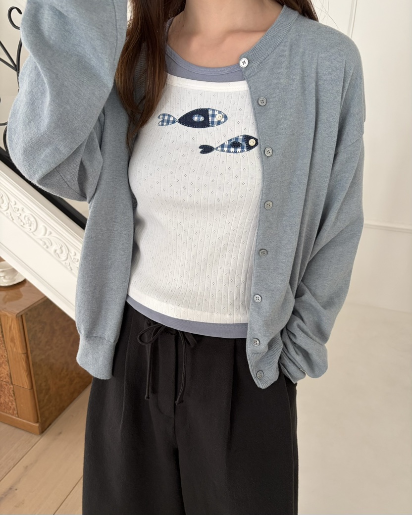 PEBBLE韓國代購女士新款推薦休閑人氣熱賣時尚吊帶背心刺繡PEBBLE吊帶/背心