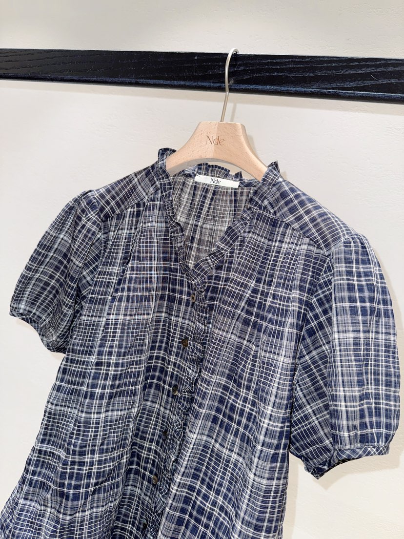 NDE韓國直郵實拍女裝新品職業熱賣人氣休閑襯衫蕾絲衫泡泡袖BOHEME_NDE襯衫/蕾絲衫