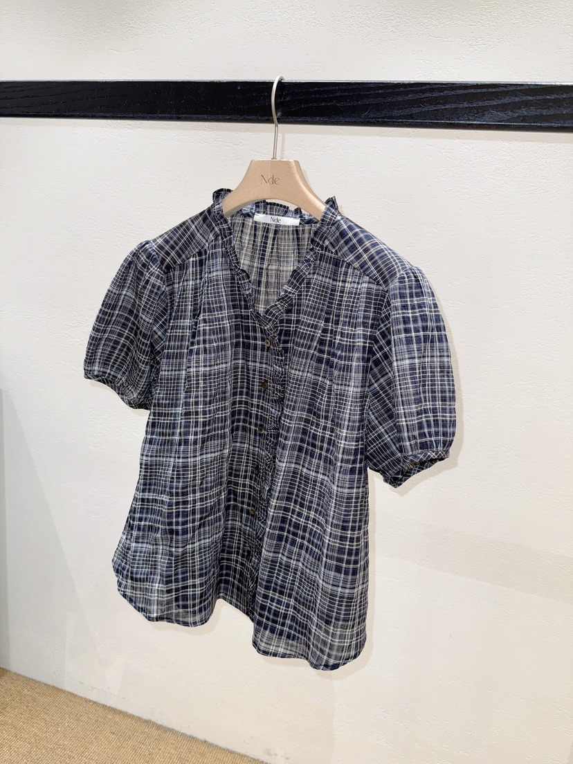 NDE韓國直郵實拍女裝新品職業熱賣人氣休閑襯衫蕾絲衫泡泡袖BOHEME_NDE襯衫/蕾絲衫