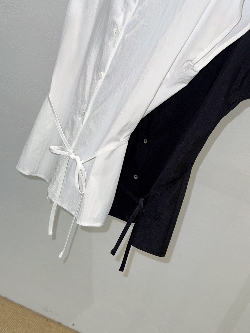 NDE韓國東大門直郵女裝新品職業26春夏推薦襯衫蕾絲衫含腰繩BOHEME_NDE襯衫/蕾絲衫