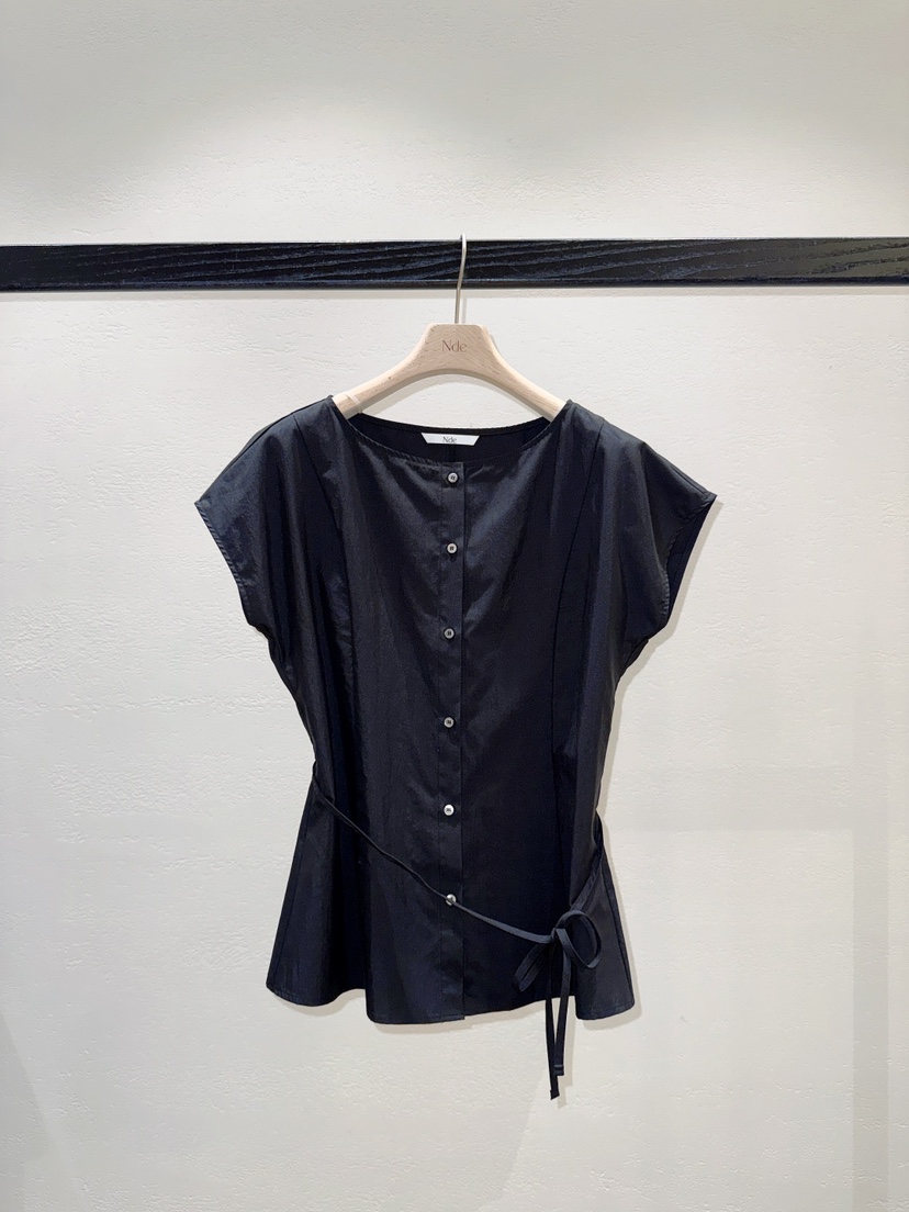 NDE韓國東大門直郵女裝新品職業26春夏推薦襯衫蕾絲衫含腰繩BOHEME_NDE襯衫/蕾絲衫圖色1