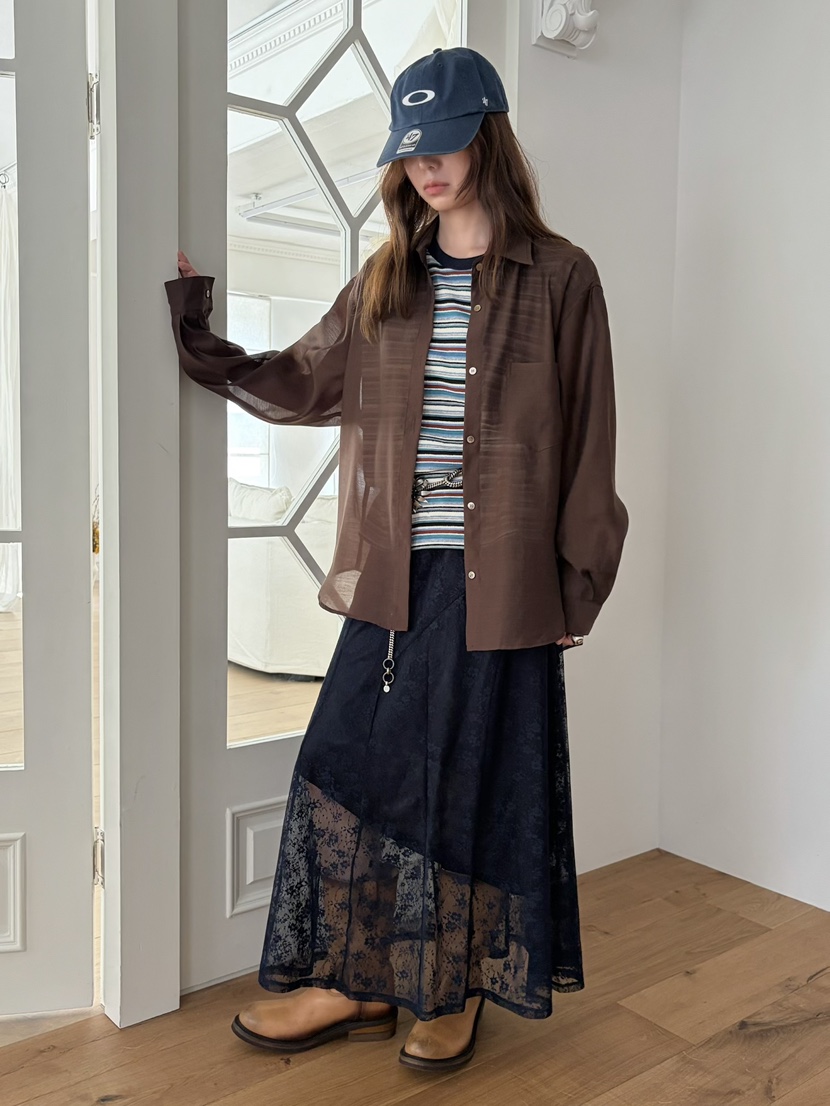 PEBBLE韓國代購女士新款熱賣26夏季休閑26春夏襯衫蕾絲衫PEBBLE襯衫/蕾絲衫