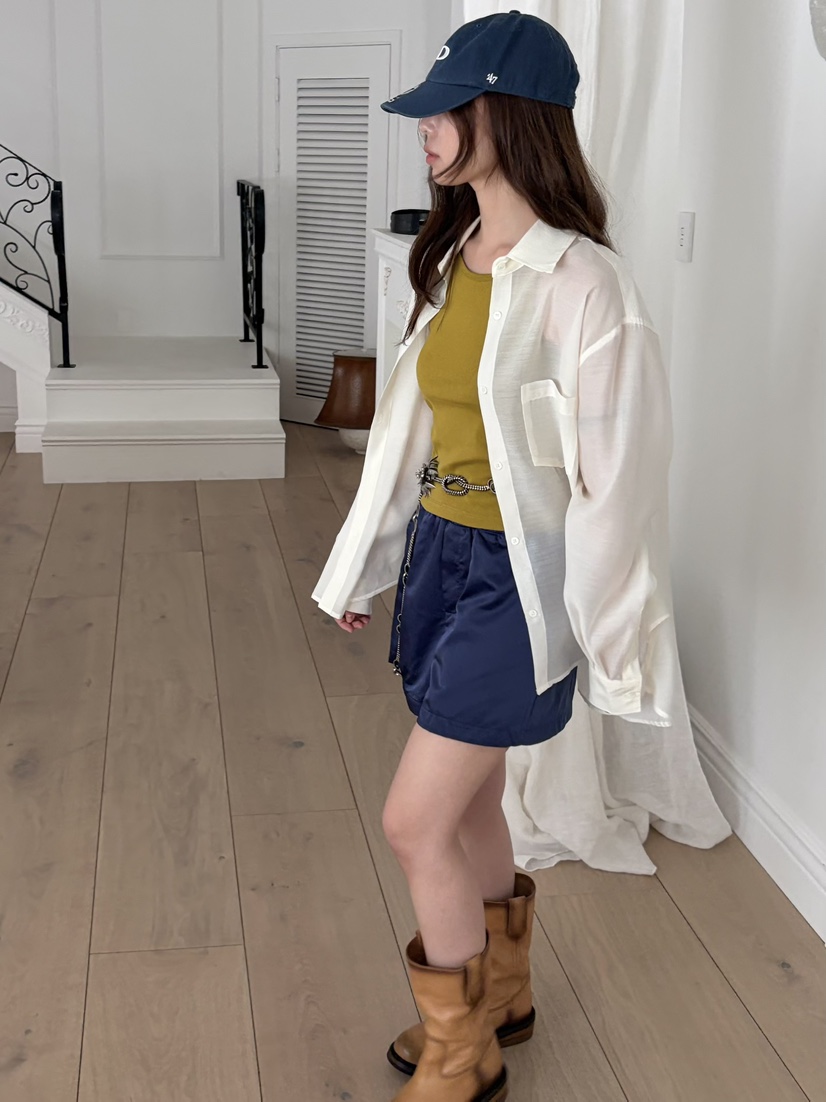 PEBBLE韓國代購女士新款熱賣26夏季休閑26春夏襯衫蕾絲衫PEBBLE襯衫/蕾絲衫