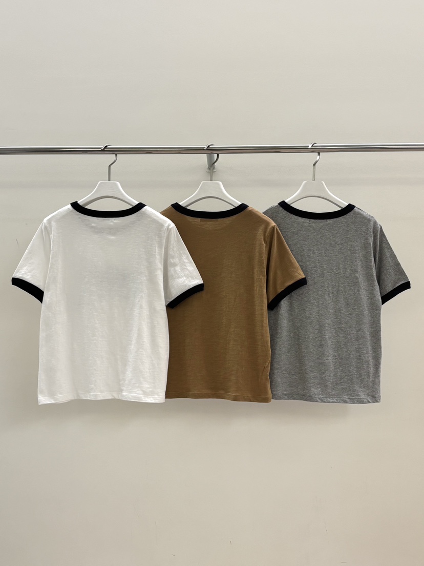 PEBBLE東大門實拍韓國女士新品時尚休閑26夏季人氣T恤刺繡PEBBLET恤