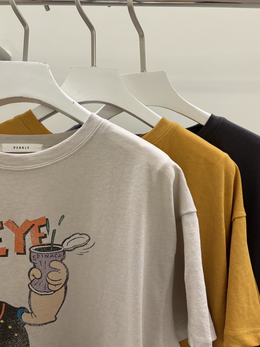 PEBBLE東大門實拍韓國女裝新品26春夏時尚熱賣T恤大力水手PEBBLET恤