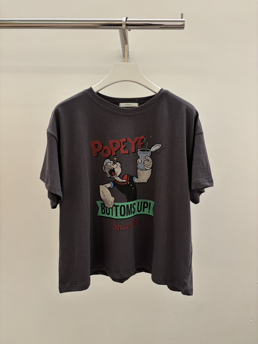 PEBBLE東大門實拍韓國女裝新品26春夏時尚熱賣T恤大力水手PEBBLET恤圖色1