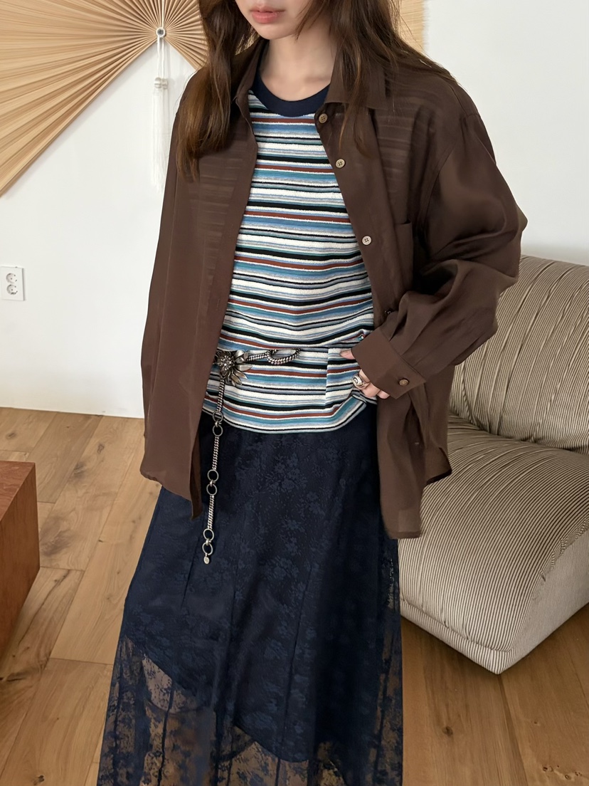 PEBBLE韓國直郵女士新款休閑26春夏推薦26夏季吊帶背心條紋PEBBLE吊帶/背心