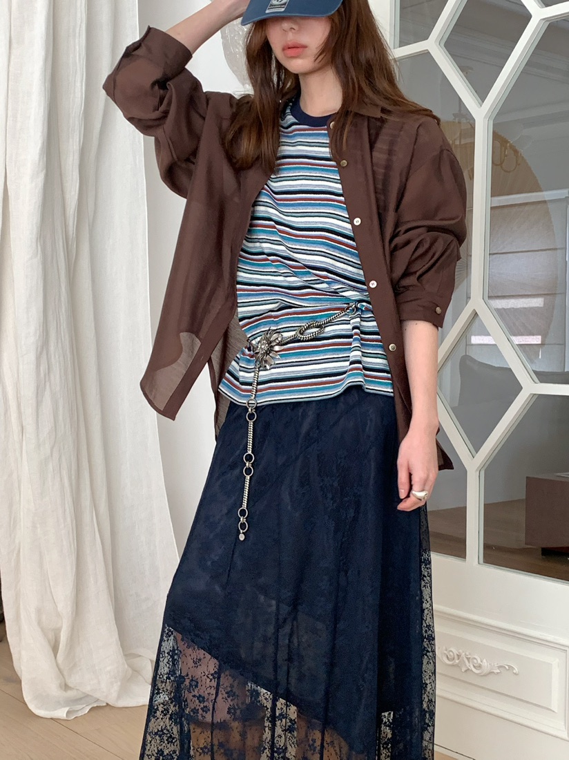 PEBBLE韓國直郵女士新款休閑26春夏推薦26夏季吊帶背心條紋PEBBLE吊帶/背心