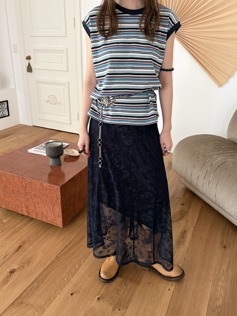 PEBBLE韓國直郵女士新款休閑26春夏推薦26夏季吊帶背心條紋PEBBLE吊帶/背心