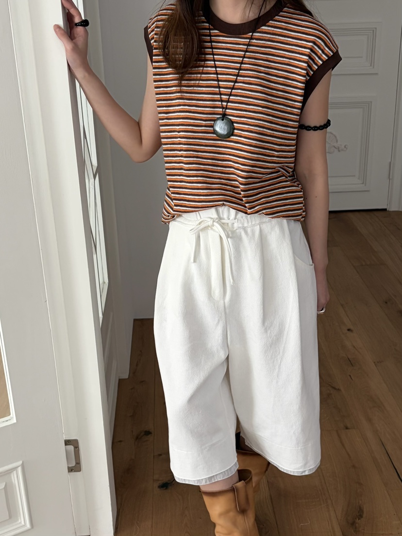 PEBBLE韓國直郵女士新款休閑26春夏推薦26夏季吊帶背心條紋PEBBLE吊帶/背心