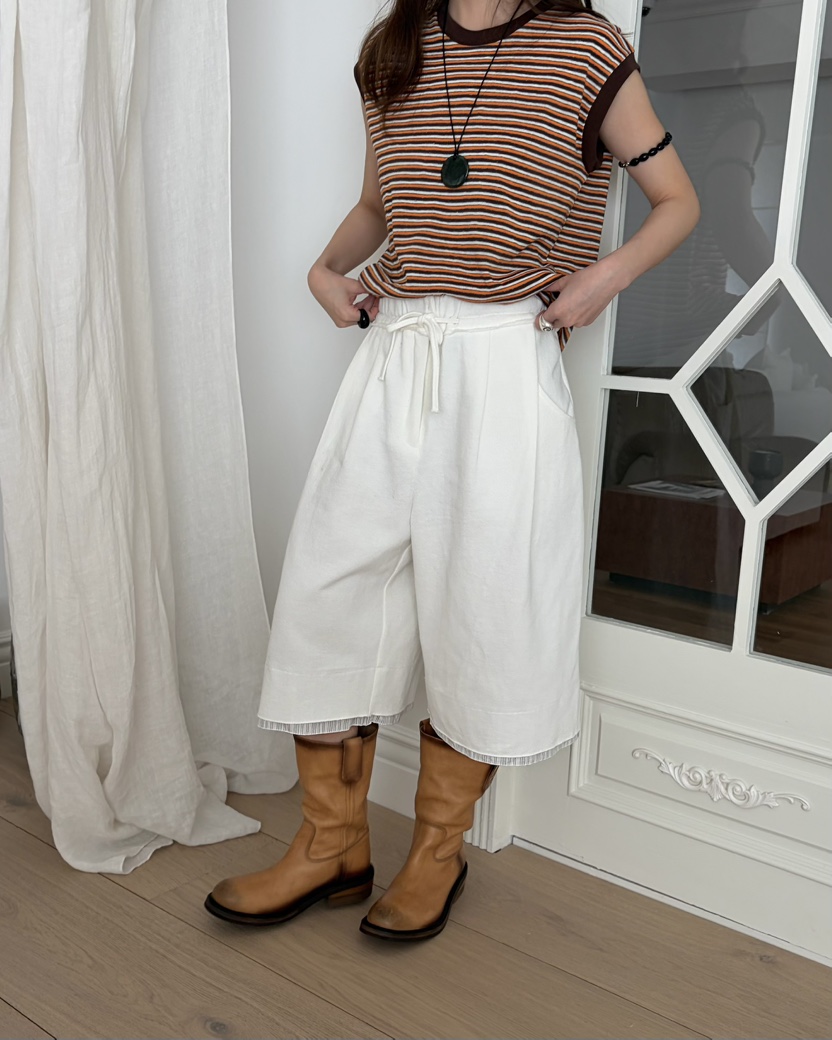 PEBBLE韓國直郵女士新款休閑26春夏推薦26夏季吊帶背心條紋PEBBLE吊帶/背心