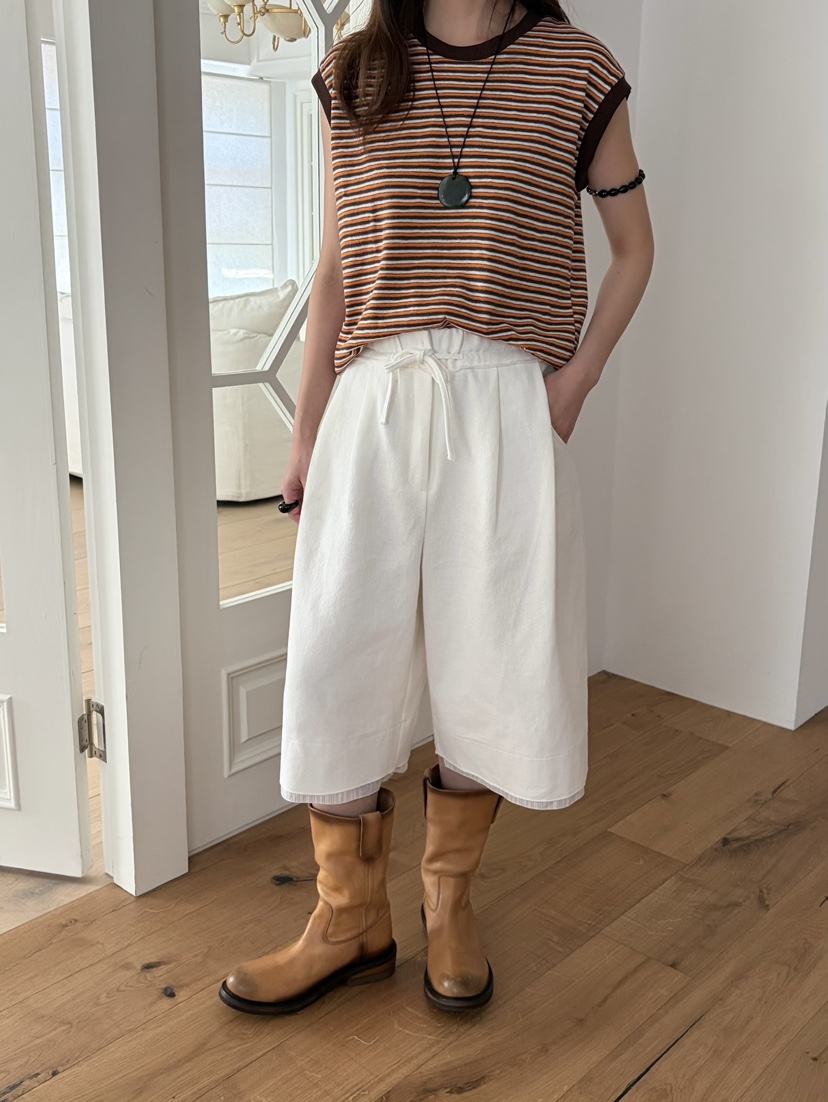 PEBBLE韓國直郵女士新款休閑26春夏推薦26夏季吊帶背心條紋PEBBLE吊帶/背心