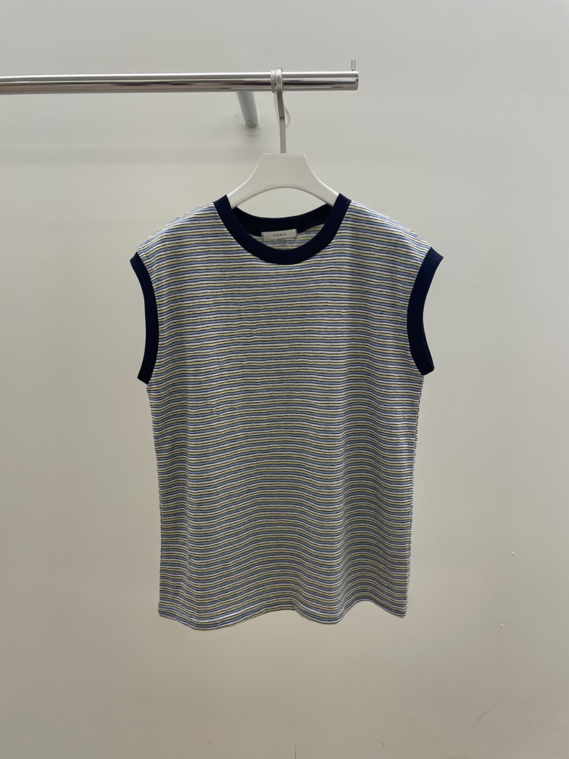 PEBBLE韓國直郵女士新款休閑26春夏推薦26夏季吊帶背心條紋PEBBLE吊帶/背心圖色2