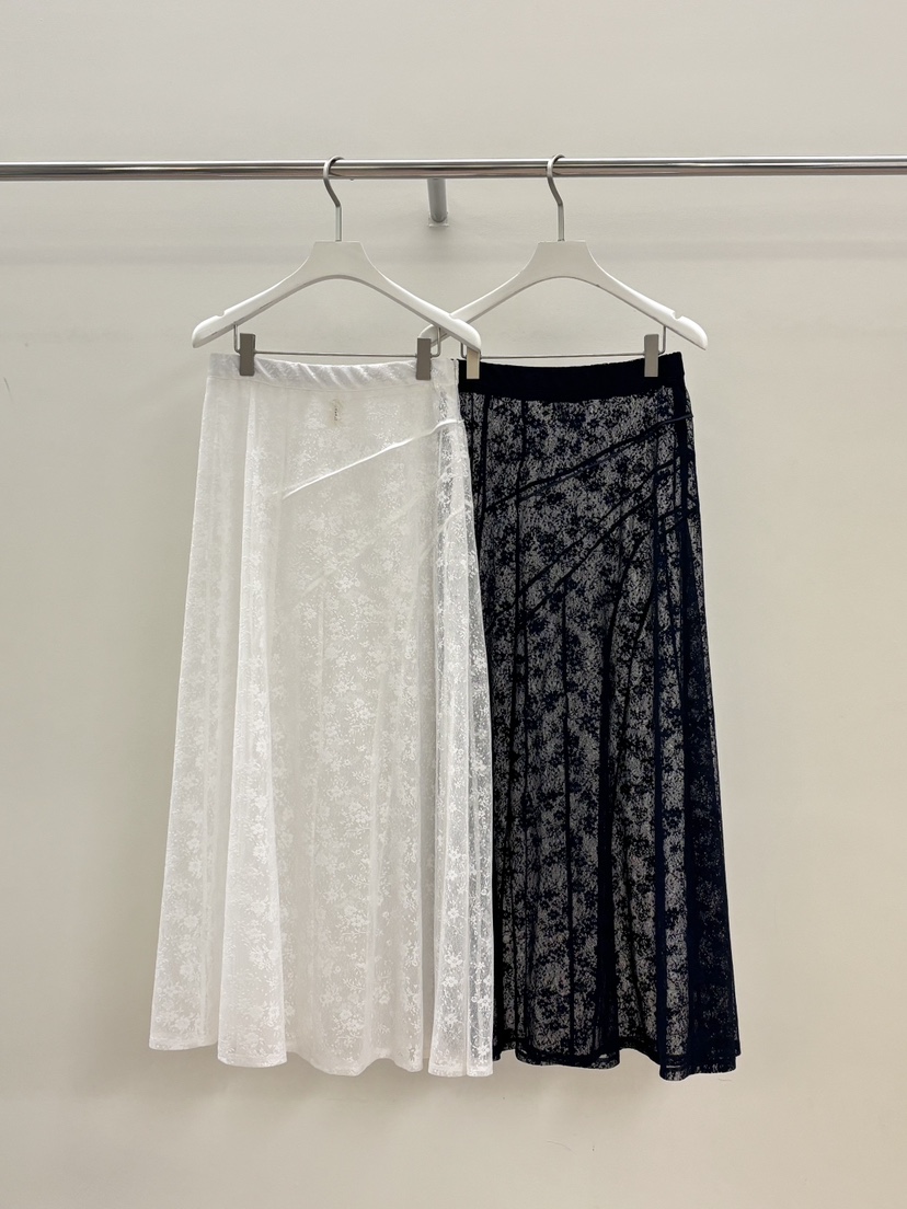 PEBBLE韓國直郵女士新款26春夏人氣時尚熱賣休閑長裙蕾絲PEBBLE長裙