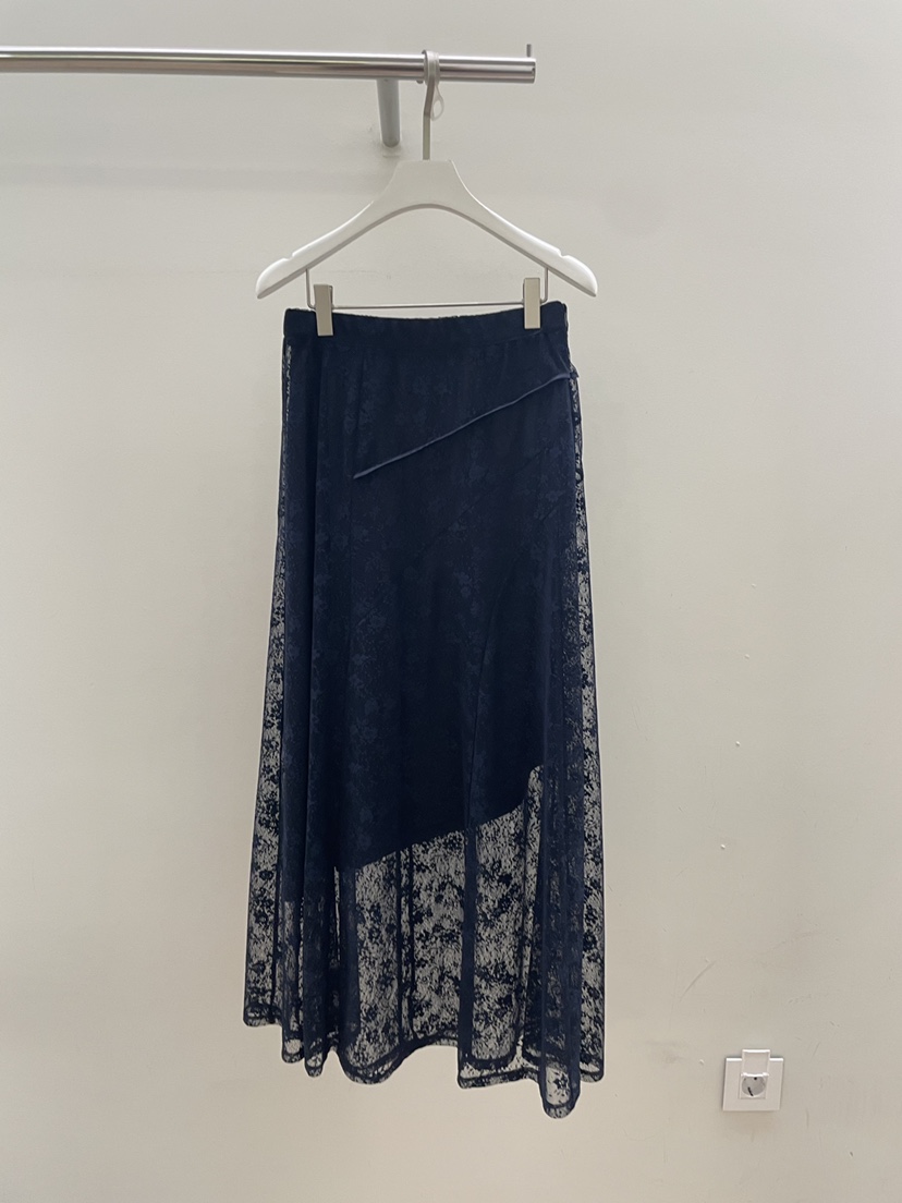 PEBBLE韓國直郵女士新款26春夏人氣時尚熱賣休閑長裙蕾絲PEBBLE長裙圖色2