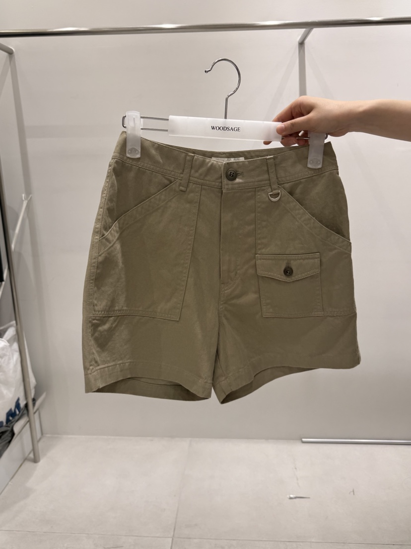 WOOD SAGE韓國直郵女裝新款推薦26夏季休閑短褲口袋水洗WOOD SAGE短褲圖色1