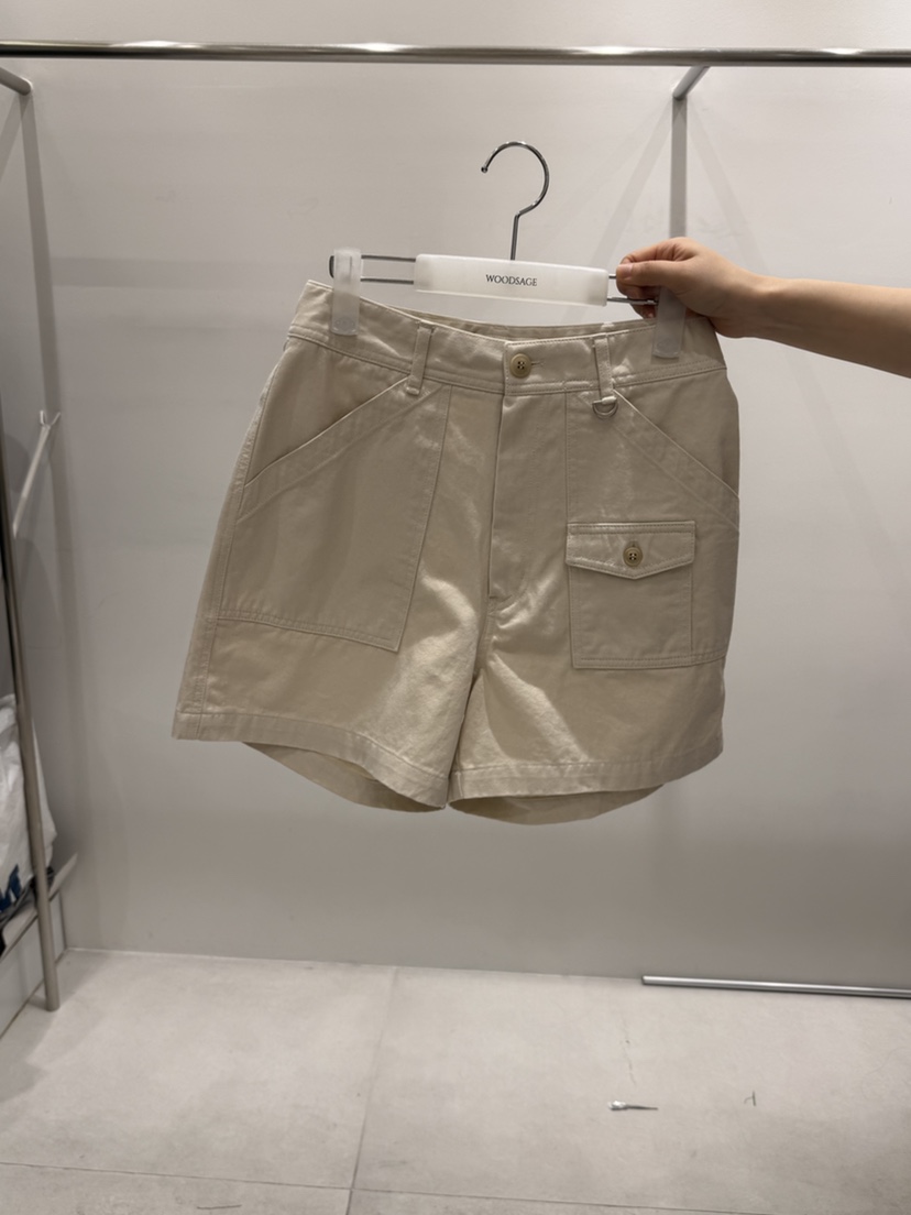 WOOD SAGE韓國直郵女裝新款推薦26夏季休閑短褲口袋水洗WOOD SAGE短褲圖色2