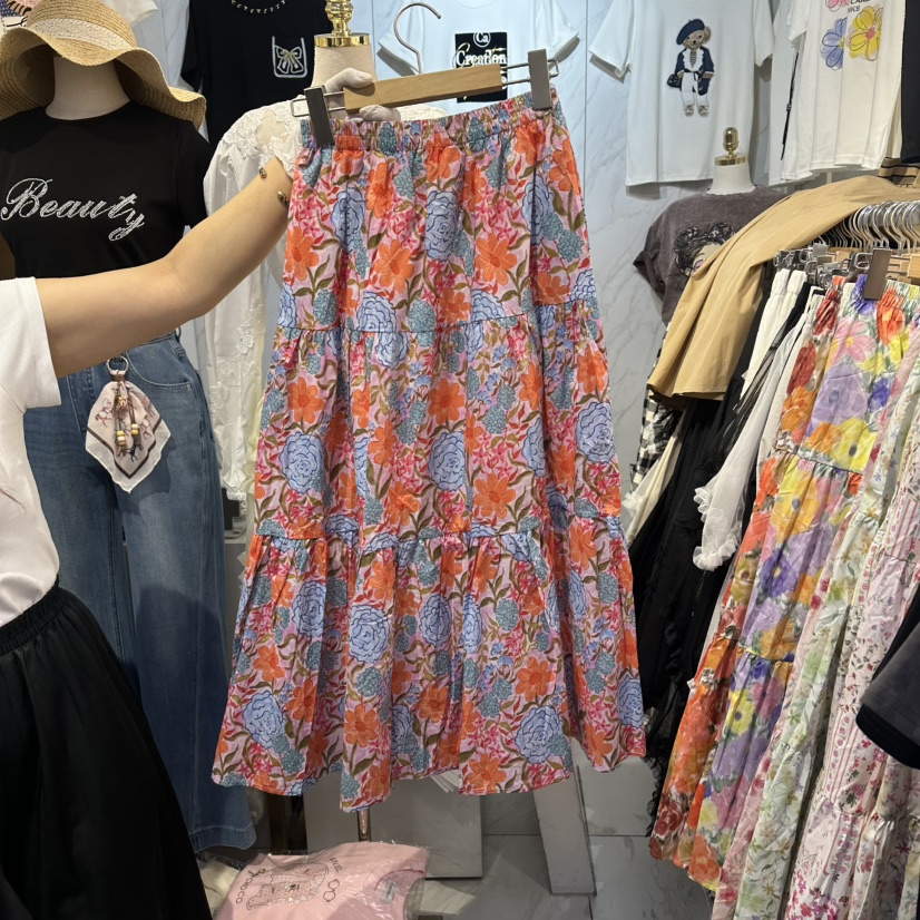 COCO HOLIC韓國東大門直郵女士新品26夏季熱賣時尚長裙印花COCO HOLIC長裙圖色1