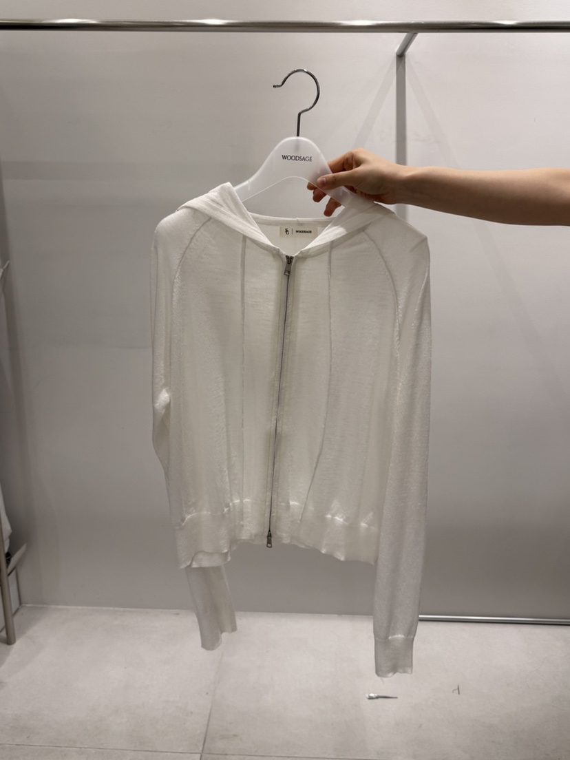 WOOD SAGE韓國代購女裝新款推薦人氣針織衫拉鏈亞麻連帽WOOD SAGE針織衫圖色1