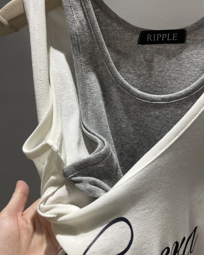 RIPPLE-P韓國東大門代購女士新款時尚推薦吊帶背心假兩件RIPPLE-P吊帶/背心