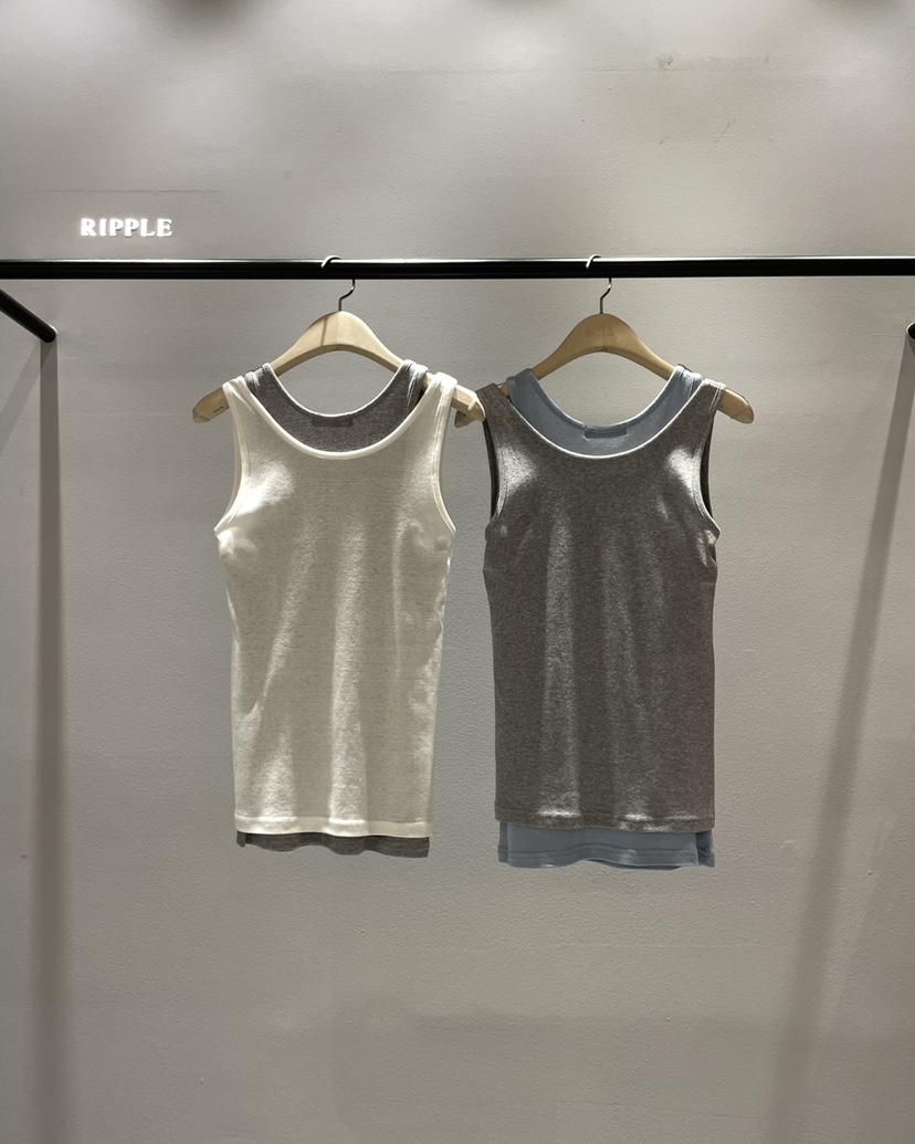 RIPPLE-P韓國東大門代購女士新款時尚推薦吊帶背心假兩件RIPPLE-P吊帶/背心