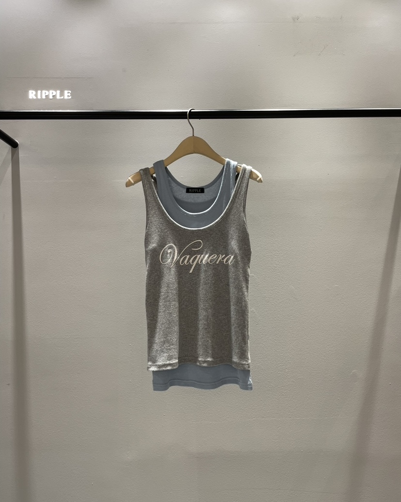 RIPPLE-P韓國東大門代購女士新款時尚推薦吊帶背心假兩件RIPPLE-P吊帶/背心圖色2