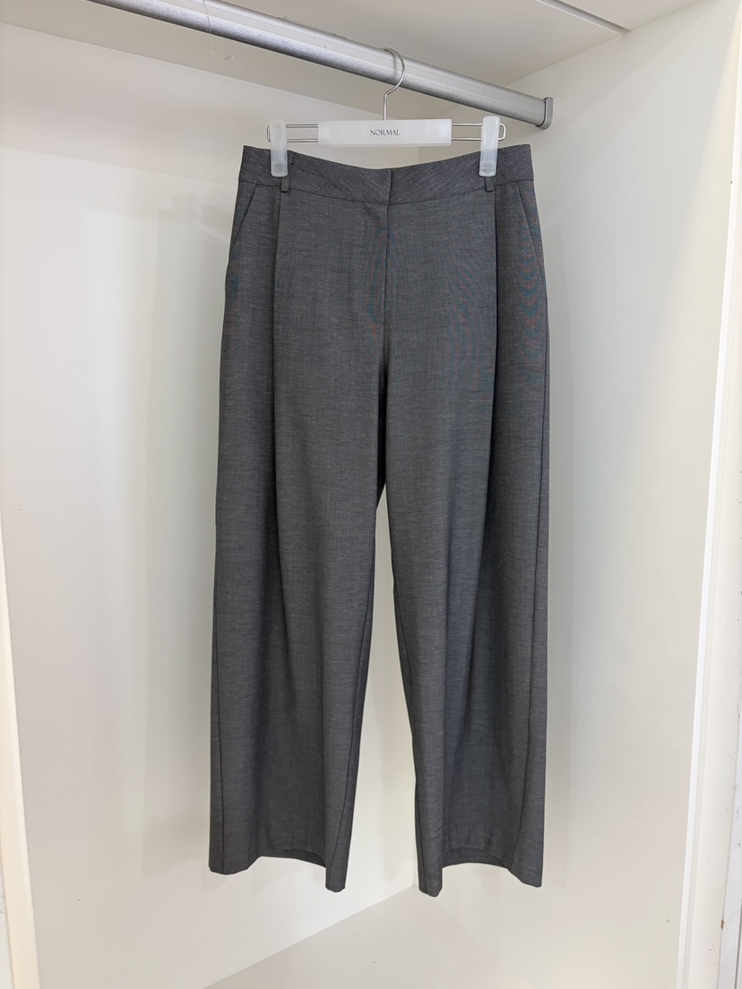 NORMAL韓國直郵女士新款人氣職業26春夏休閑褲亞麻布褶裥NORMAL休閑褲圖色1