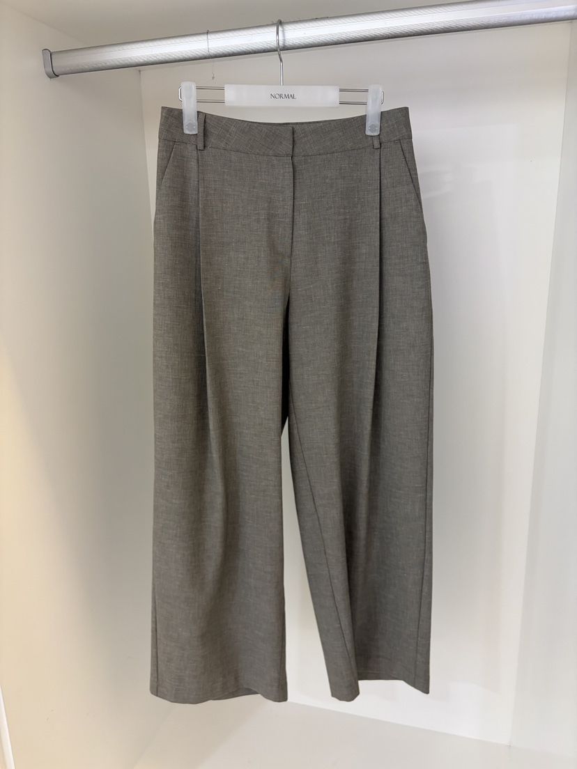 NORMAL韓國直郵女士新款人氣職業26春夏休閑褲亞麻布褶裥NORMAL休閑褲圖色2