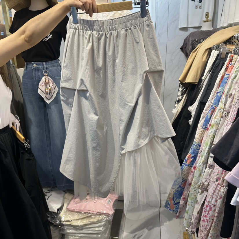 COCO HOLIC韓國東大門代購女裝新款人氣推薦長裙不對稱雪紡COCO HOLIC長裙圖色1