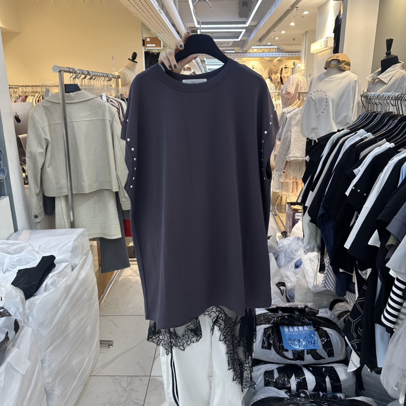 空韓國東大門代購女士新品休閑時尚推薦26春夏人氣熱賣T恤BAKHAT恤圖色2墨色