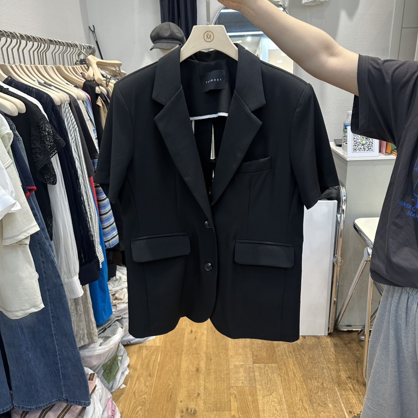 THE MOST-Q東大門實拍韓國女裝新款時尚熱賣26春夏夾克絲帶THE MOST夾克圖色1