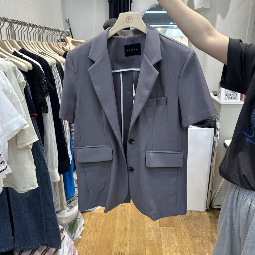 THE MOST-Q東大門實拍韓國女裝新款時尚熱賣26春夏夾克絲帶THE MOST夾克圖色2