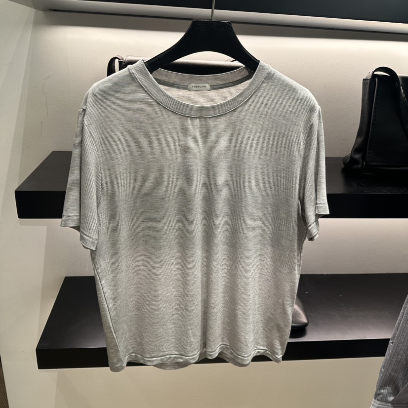 FEBRUARY 11韓國直郵女裝新品職業26春夏時尚休閑T恤絲綢FEBRUARY 11T恤圖色2灰色