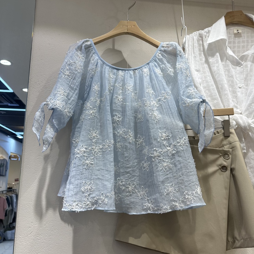 HOLYBANANA韓國直郵實拍女裝新品時尚26夏季推薦襯衫蕾絲衫groovy.H/HOLYBANANA襯衫/蕾絲衫圖色1