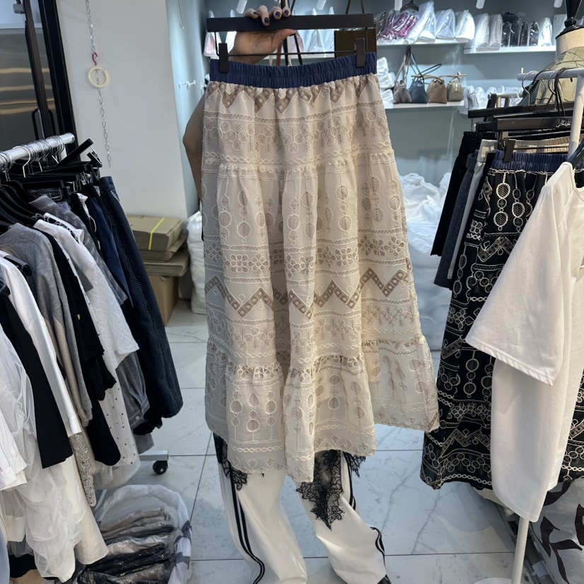 空東大門實拍韓國女士新品職業推薦熱賣人氣26夏季長裙刺繡BAKHA長裙