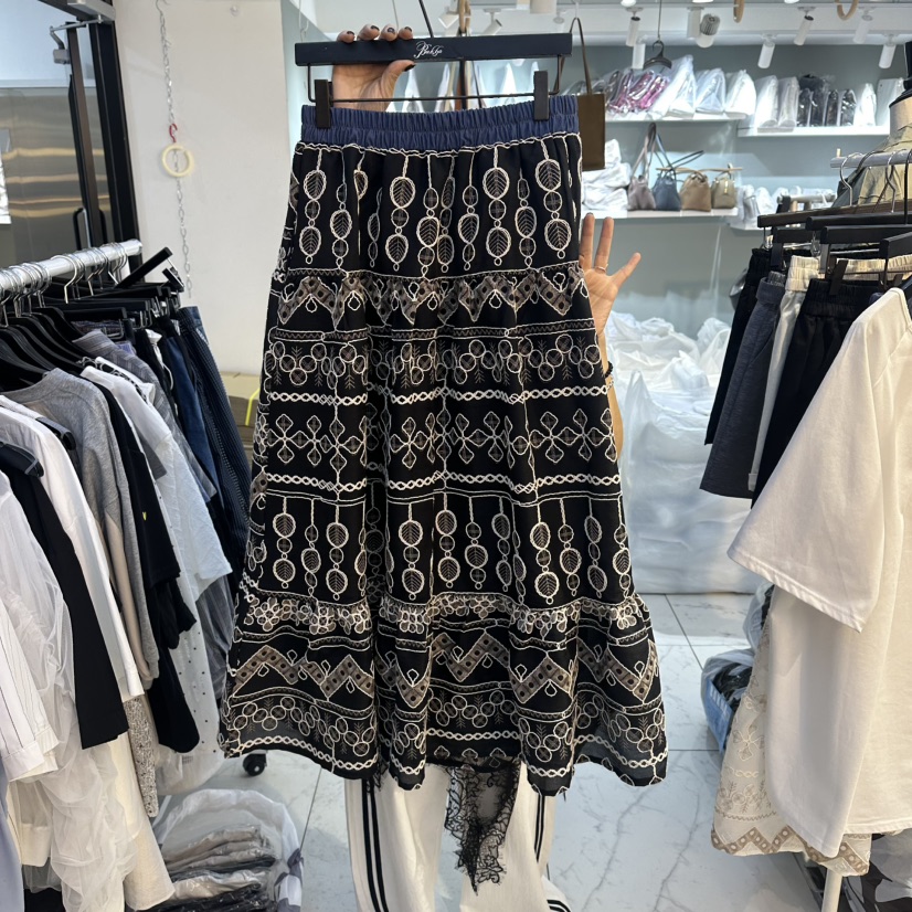 空東大門實拍韓國女士新品職業推薦熱賣人氣26夏季長裙刺繡BAKHA長裙圖色2