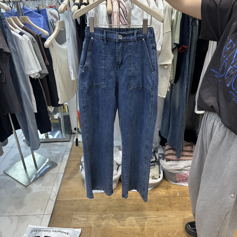THE MOST-Q東大門實拍韓國女裝新款時尚推薦牛仔褲口袋THE MOST牛仔褲圖色2深色
