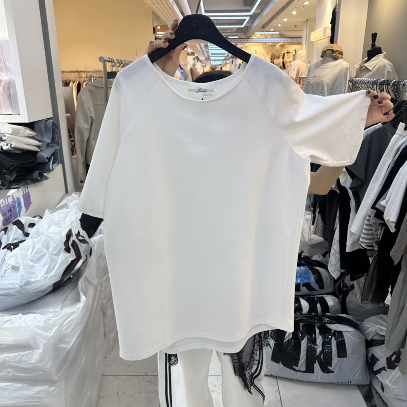 空韓國東大門代購女裝新款時尚26春夏熱賣職業26夏季休閑T恤BAKHAT恤圖色1