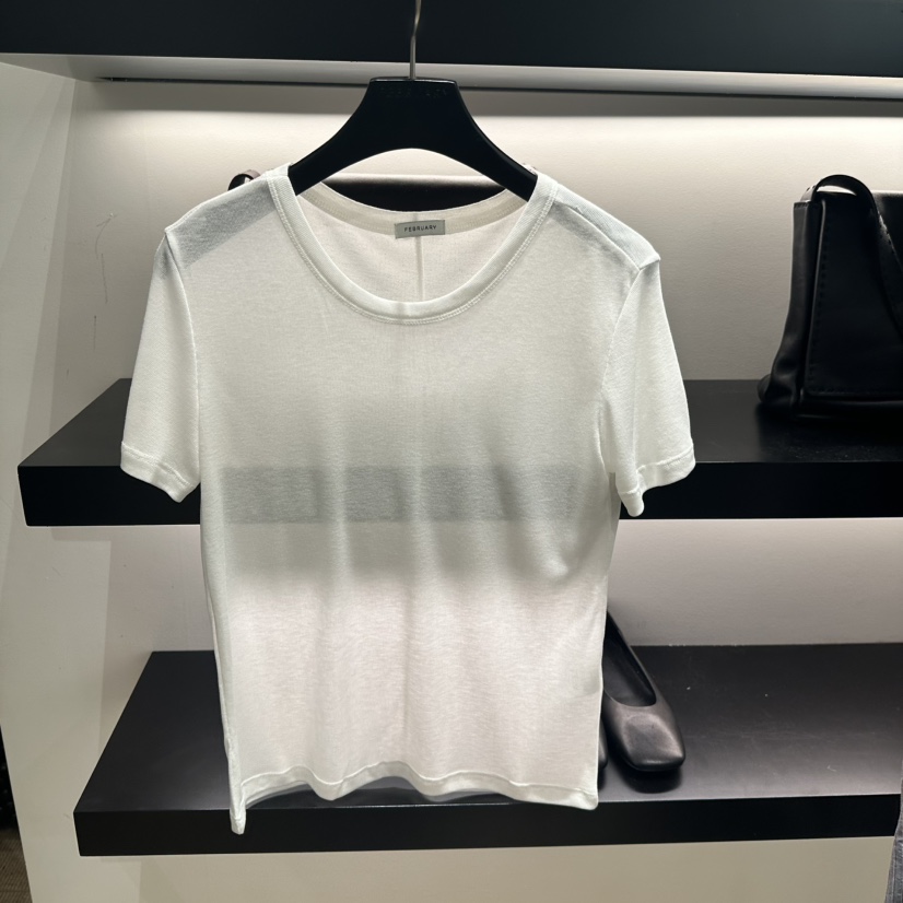 FEBRUARY 11韓國直郵實拍女裝新款26夏季時尚熱賣T恤透明FEBRUARY 11T恤圖色4白色