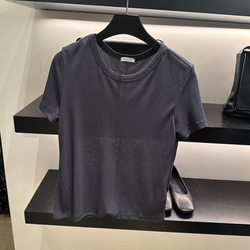 FEBRUARY 11韓國直郵實拍女裝新款26夏季時尚熱賣T恤透明FEBRUARY 11T恤圖色5墨色