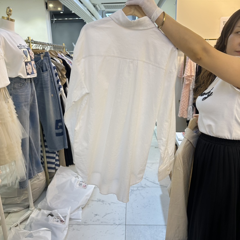 COCO HOLIC韓國直郵實拍女裝新品休閑襯衫蕾絲衫亞麻長款COCO HOLIC襯衫/蕾絲衫