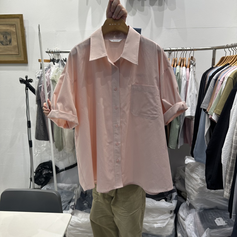 MODS-Q韓國代購女士新品職業人氣熱賣26春夏襯衫蕾絲衫寬松MODS-Q襯衫/蕾絲衫圖色1