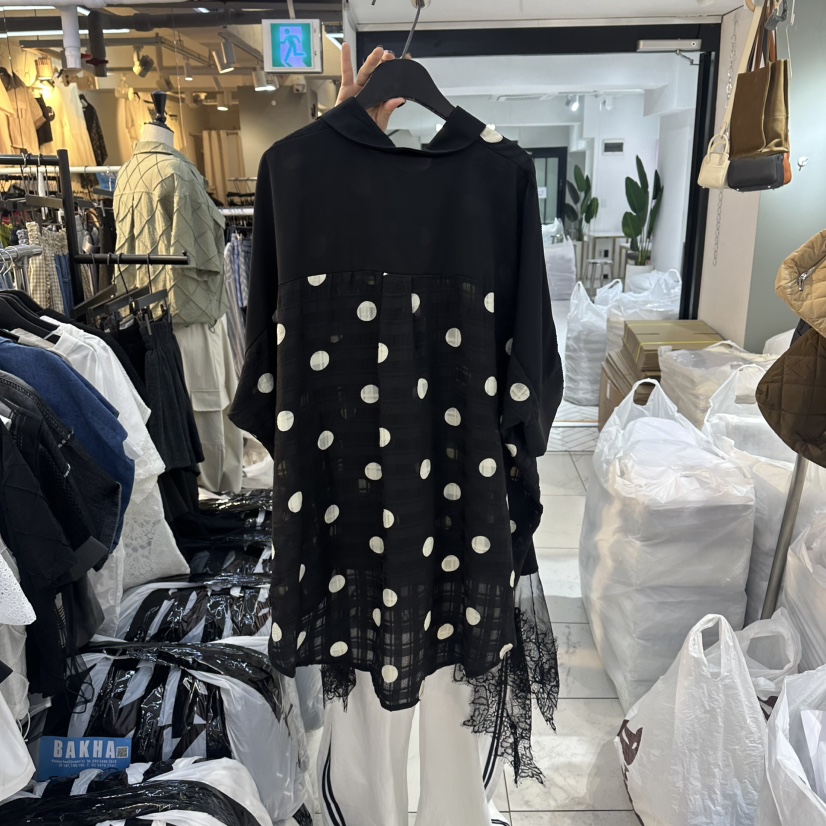 空韓國直郵女裝新品熱賣推薦26夏季人氣休閑時尚襯衫蕾絲衫BAKHA襯衫/蕾絲衫