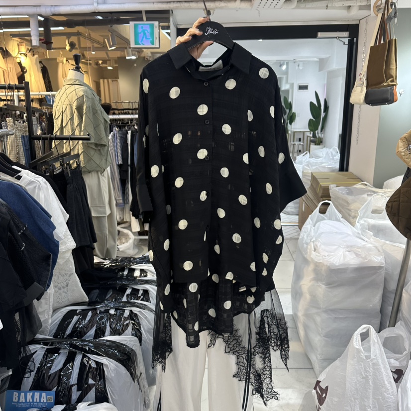 空韓國直郵女裝新品熱賣推薦26夏季人氣休閑時尚襯衫蕾絲衫BAKHA襯衫/蕾絲衫圖色2