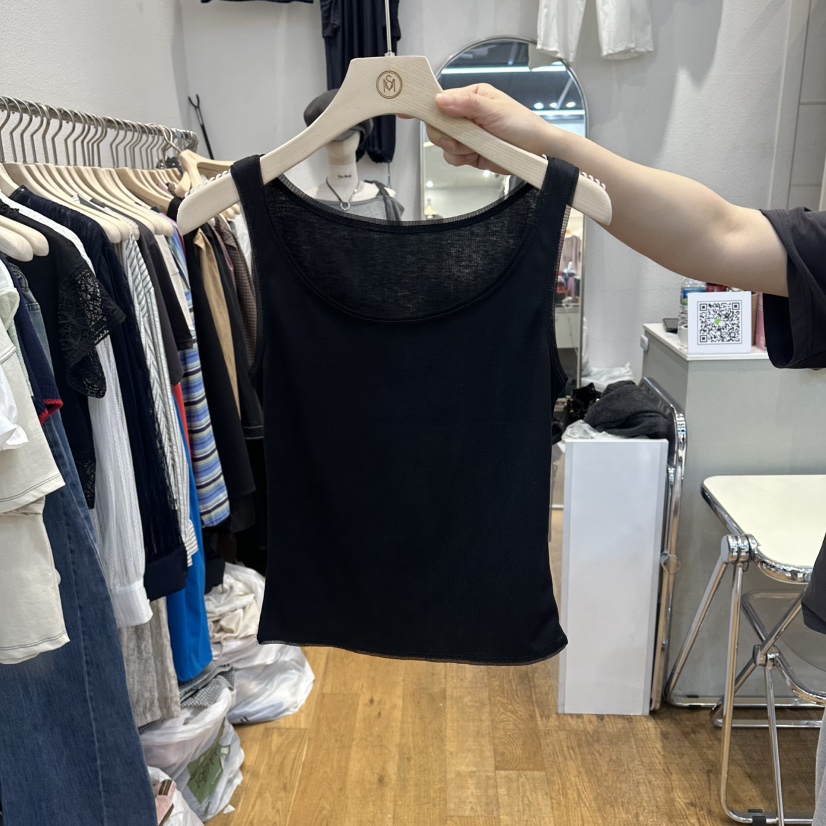 THE MOST-Q韓國代購女士新品人氣時尚26春夏熱賣吊帶背心THE MOST吊帶/背心圖色4黑色