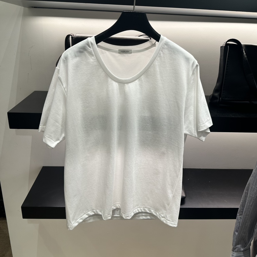 FEBRUARY 11東大門實拍韓國女士新品推薦職業時尚T恤U領FEBRUARY 11T恤圖色1白色