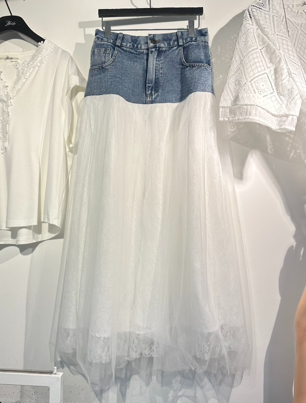 空東大門實拍韓國女裝新款時尚休閑人氣職業推薦長裙蕾絲BAKHA長裙圖色2