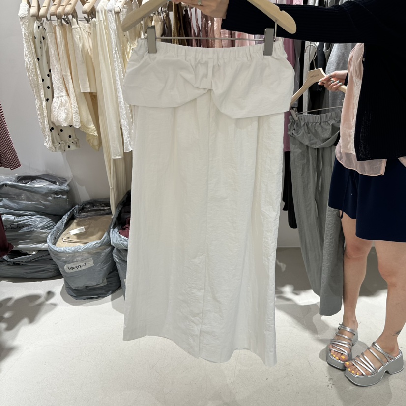 CONNAUGHT/DAILYJUD韓國直郵女裝新品26春夏半身裙中短裙腰帶褶皺長款CONNAUGHT/DAILYJUD半身裙/中短裙