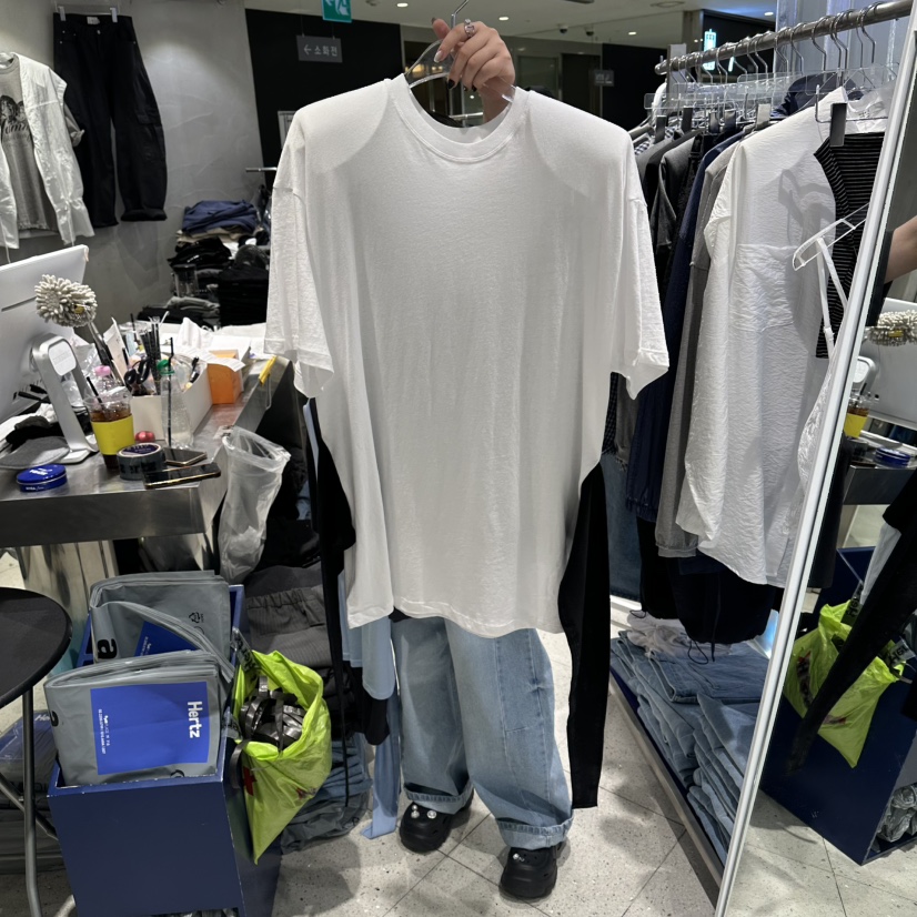 HERTZ-P韓國直郵實拍女裝新款時尚26夏季職業人氣T恤撞色HERTZ-PT恤