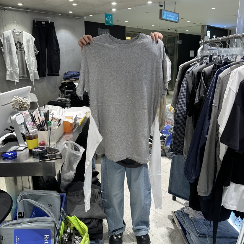 HERTZ-P韓國直郵實拍女裝新款時尚26夏季職業人氣T恤撞色HERTZ-PT恤